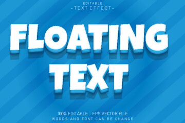 Floating Text Editable Text Effect Emboss Flat Style