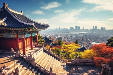 Seoul Travel destination. Tour tourism exploring. - obrazy, fototapety, plakaty