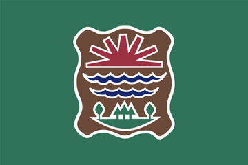 Western Abenaki Indian tribe flag vector illustration isolated on background. Symbol of native people in America and Canada. Western Abenaki clan emblem banner. Native Americans. Indigenous people.