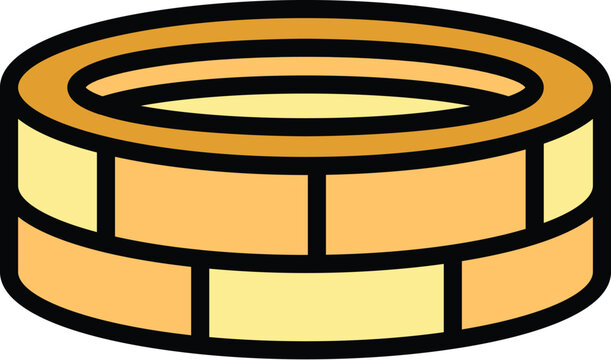 Desert mell icon outline vector. Arab bedouin. Arabian landscape color flat