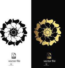 golden & black mandala design vector