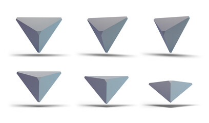 Gray concrete geometric shapes structure. Abstract triangle element design 3d illustration.