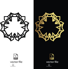 golden & black mandala design vector