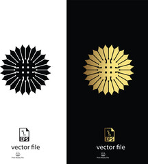 golden & black mandala design vector