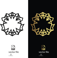 golden & black mandala design vector