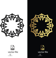 golden & black mandala design vector