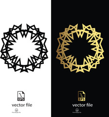 golden & black mandala design vector
