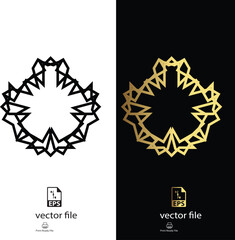 golden & black mandala design vector