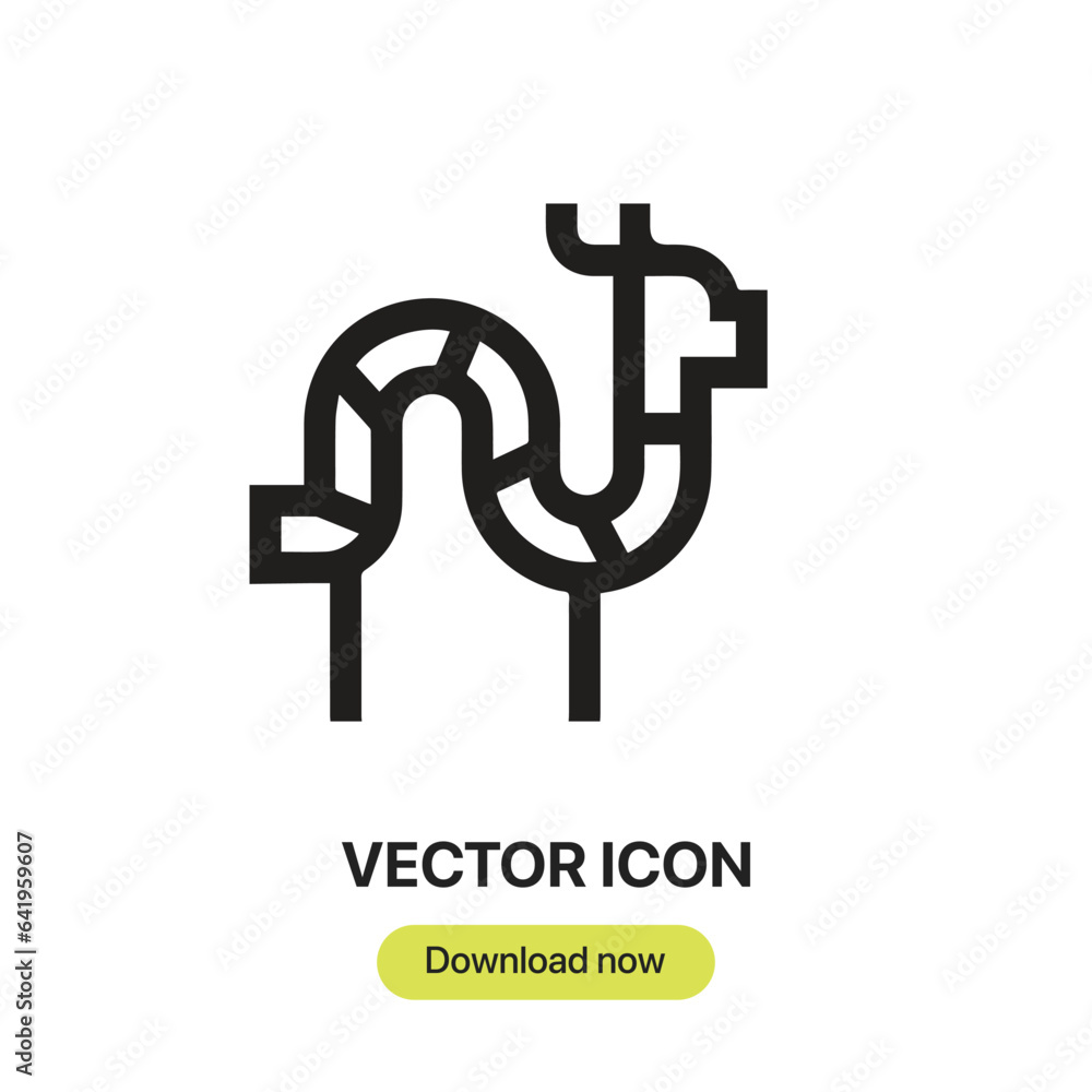 Poster dragon icon vector. linear style sign for mobile concept and web design. dragon symbol illustration.