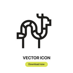 Dragon icon vector. Linear style sign for mobile concept and web design. Dragon symbol illustration. Pixel vector graphics - Vector.	