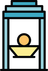 Glass production icon outline vector. Making sheet. Factory window color flat