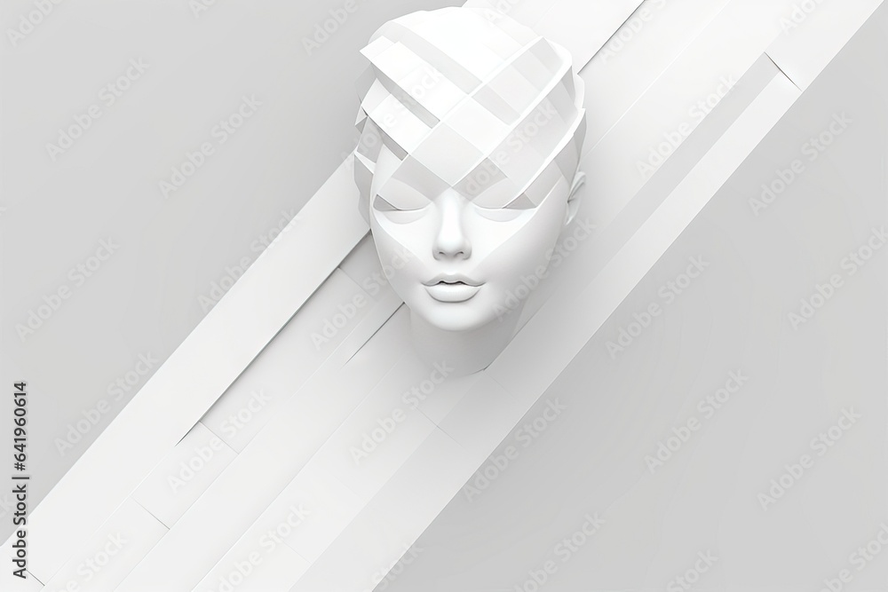 Poster fiction square c 3d futuristic texture site wide science site figure illustration halftone white til