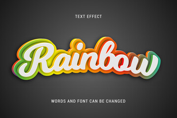 rainbow text effect editable eps cc