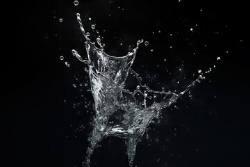 drink bubble fresh dynamic beauty dripped freshness colours background water cold splash wet water black background splash clear fresh energy flow abstract flowing backdrop black clean environment - obrazy, fototapety, plakaty