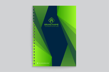 Corporate green color notebook cover design