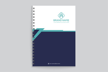 Company notebook cover design and blue color