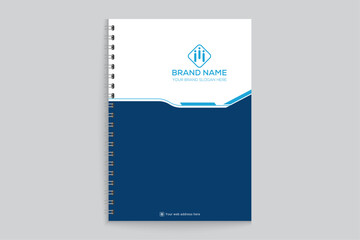 Naklejka premium Company notebook cover design and blue color