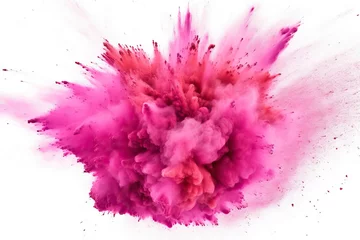 Foto op Plexiglas explode wallpaper background pink powder isolated cloud smoke explosion dust splatter colours explosion Abstract texture paint pink background nobody splash cosmic y white powder abstract colourful © sandra