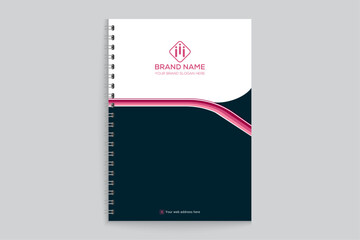 Corporate red and black color notebook cover design