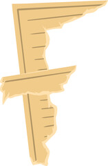 Ripped Paper Letter F