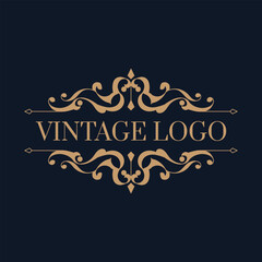 Vintage luxury ornamental logo with floral ornament. - Vector.