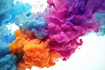 Obraz premium cloud isolated smo background pattern paint white dripped motion water acrylic ink design water abstract ink blue splash color liquid watercolor background swirl colours red mix splash art texture
