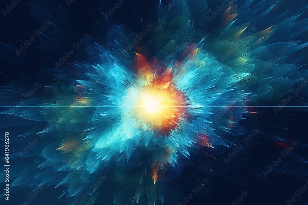 Poster explode burst abstract explosive blue explosion quantum effect background background core halo blast