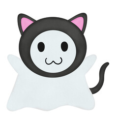 Baby Ghost with Black Cat Costume