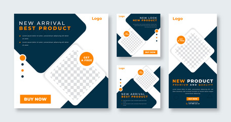 Geometric Shapes Social Media Post for Online Marketing Promotion Banner, Story and Web Internet Ads Flyer