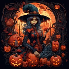Halloween witch wallpaper.