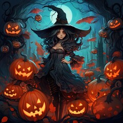 Halloween witch wallpaper.