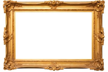 art white background deco classic art old cut Isolated isolated frame design gold classical Gold background victorian picture style photo painting pattern hermitage museum white frame retro object - obrazy, fototapety, plakaty