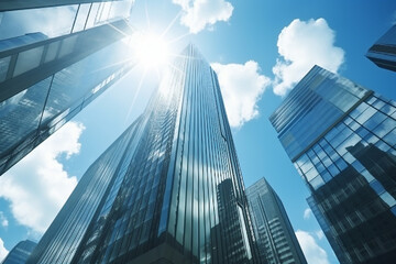 Low angle view of modern skyscrapers