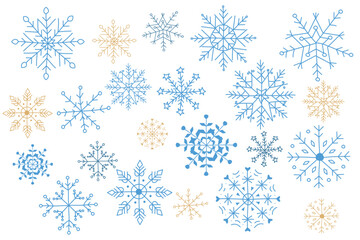 Snowflakes hand drawn. Winter template design.