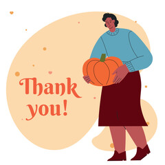 Thank you card concept illustration. Thanksgiving day design template for websites, posters, banners. Happy Thanksgiving Day Food. Vector illustration