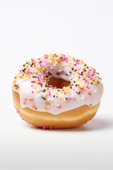Delicious donuts isolated white background generative ai