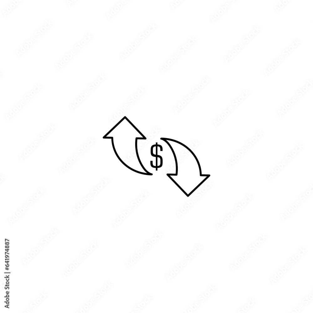 Poster Money transfer icon. Financial transaction line icon