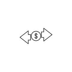 Fototapeta na wymiar Money transfer icon. Financial transaction line icon
