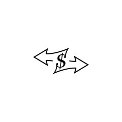 Money transfer icon. Financial transaction line icon