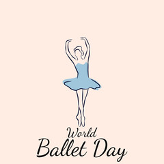 Ballet dancer performing, as a banner, poster or template for world ballet day. vector illustration. © Misbah