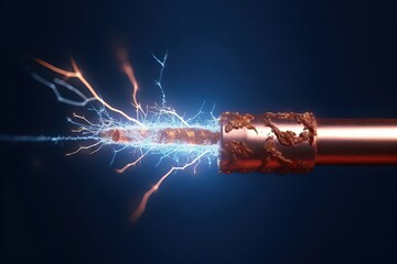 electricity smoke hot wires voltage insulated current arc bright insulated cord electrical blue spark cable Electrical flash conductor spark energy volt wire amper copper amp copper two burn high