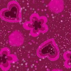 Seamless pattern for Valentine’s Day. Design of fabric, packaging, packaging paper, textiles, wallpaper, background. 
