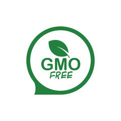 gmo free sign on white background