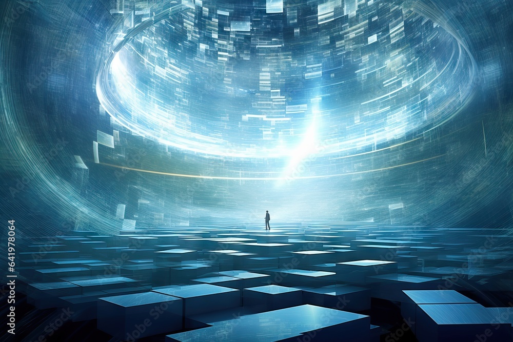 Poster monitor abstract cyberspace electronic concept blue background window my concept equipment display i