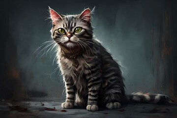 Obraz premium a scary evil zombie cat 
