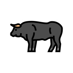 bull standing animal color icon vector. bull standing animal sign. isolated symbol illustration