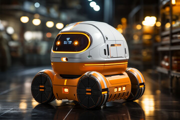 Autonomous robot delivery in warehouses with 5g wireless connection.