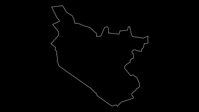 Buxoro region map of Uzbekistan outline animation