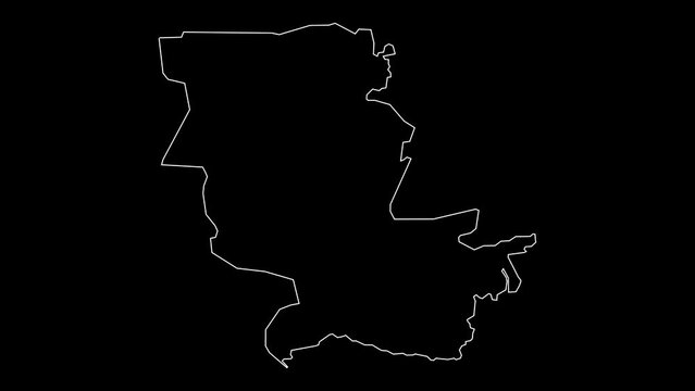 Jizzax region map of Uzbekistan outline animation