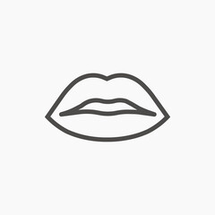 Lips line icon vector flat isolated. mouth, kiss, valentine symbol 
